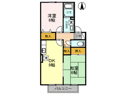 コモド エール(2LDK/2階)の間取り写真