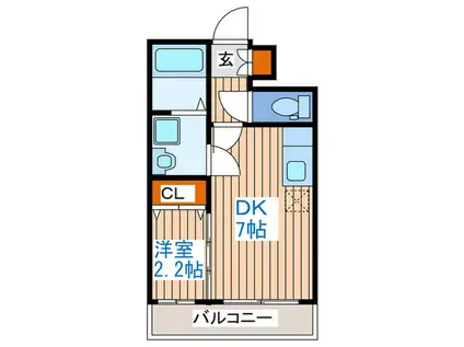 リプラス宮町(1DK/1階)の間取り写真