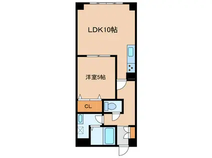 アールズコート桔梗(1LDK/3階)の間取り写真