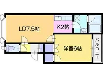 パークマンションVIII(1LDK/1階)の間取り写真