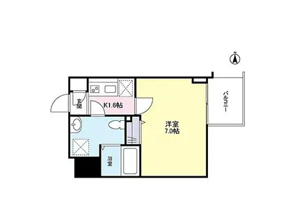 ガーラプレイス新宿御苑(1K/7階)の間取り写真