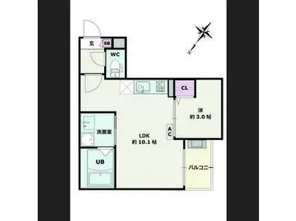 JACK SHIOIKE I(1LDK/1階)の間取り写真