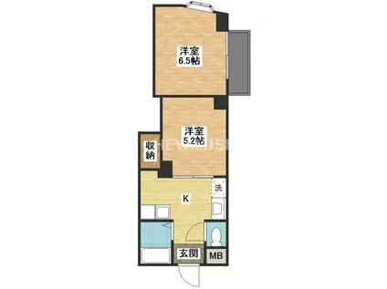 サンアメニティ(2K/2階)の間取り写真