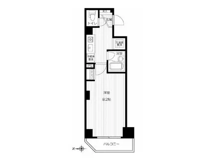 スペーシア飯田橋II(1K/1階)の間取り写真
