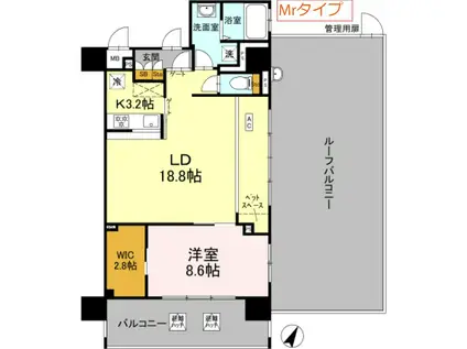 リーラ横浜川和町(1LDK/6階)の間取り写真