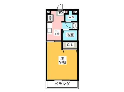 プリームム(1K/4階)の間取り写真