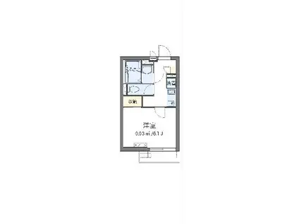 クレイノソレイユ中野新橋(1K/2階)の間取り写真