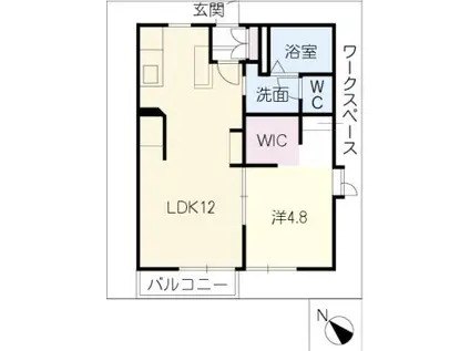 メゾンファミールA棟(1LDK/2階)の間取り写真