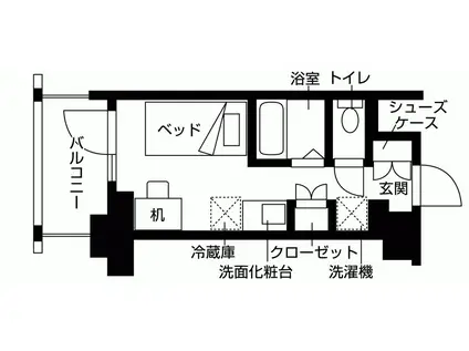 レジディア浦安III(ワンルーム/6階)の間取り写真