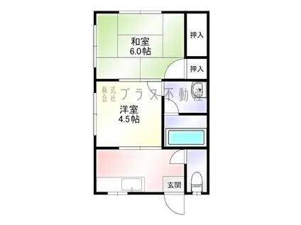 サンハイツ(2K/2階)の間取り写真