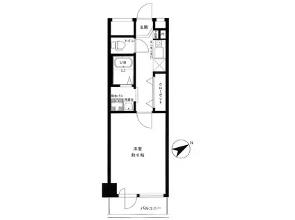 リレント山下町(1K/3階)の間取り写真