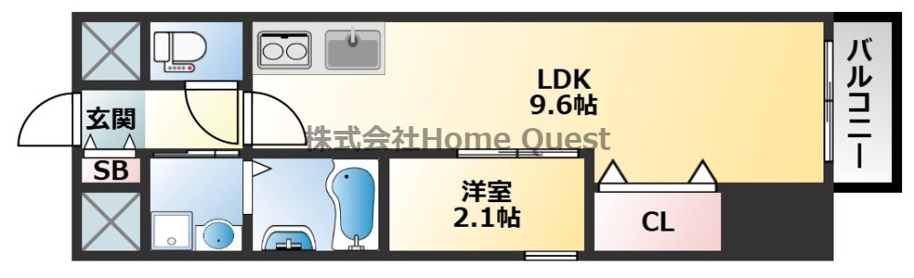 ONLYONE東大阪・布施(1LDK/3階)の間取り写真