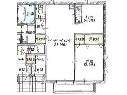 ARIA(1LDK/1階)の間取り写真