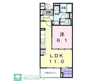 メゾングランディール川崎(1LDK/2階)の間取り写真