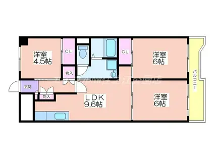 サンコーポラス南港27号棟(3LDK/4階)の間取り写真