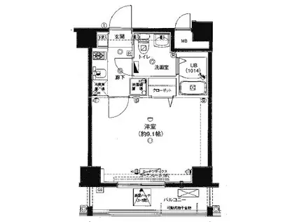 グランフォース東高円寺(1K/4階)の間取り写真