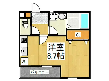 【ルネスガーデン】 (仮称)(ワンルーム/2階)の間取り写真