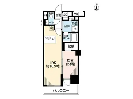 プレール・ドゥーク亀戸VI(1LDK/8階)の間取り写真