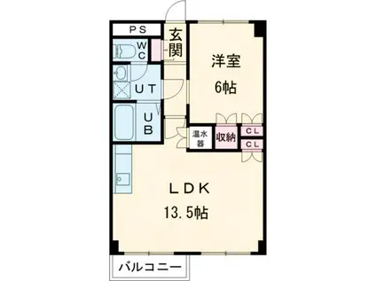 ルーヴルヤマトII(1LDK/3階)の間取り写真