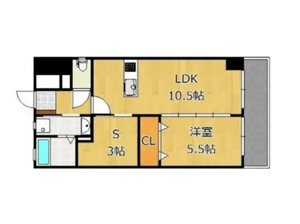 ザ・ヒルズ戸畑(1SLDK/5階)の間取り写真