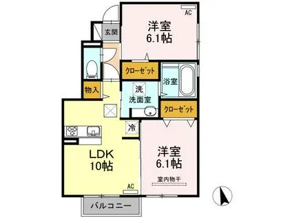 シエル エトワレ(2LDK/1階)の間取り写真