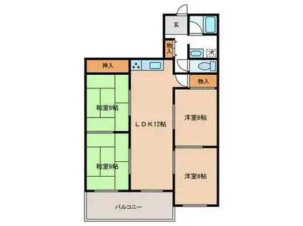 インペリアル京都(4LDK/3階)の間取り写真