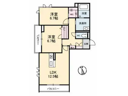 プリムローズ(2LDK/3階)の間取り写真