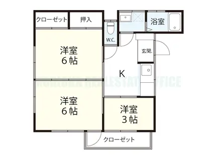 景明荘(2SK/1階)の間取り写真