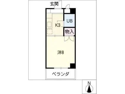 金光ビル(1K/7階)の間取り写真