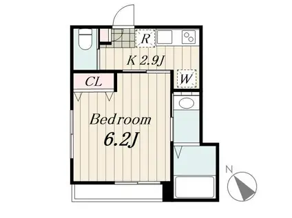 ハイム08(1K/2階)の間取り写真