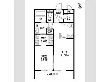 PALAIS MOOYO(1LDK/4階)の間取り写真