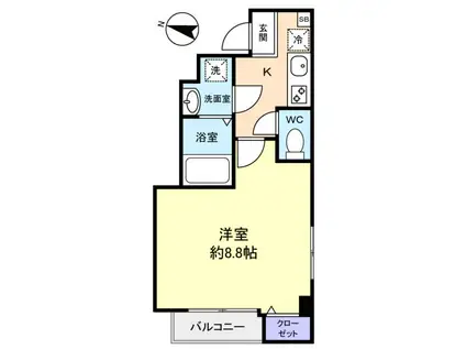 PRESENT A TOI V(1K/2階)の間取り写真