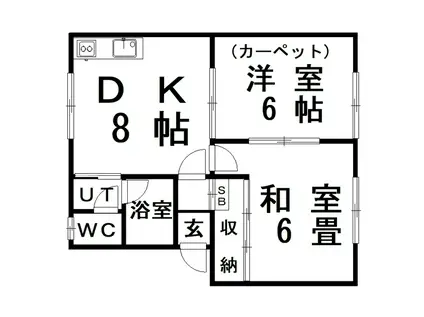 コーポなぎさ(2DK/2階)の間取り写真