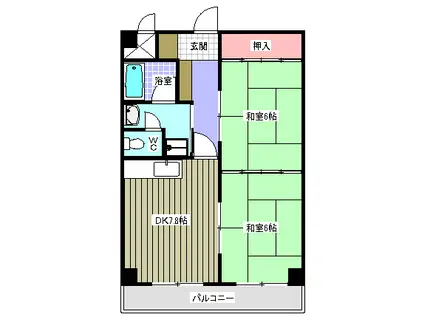 エスポワール新潟(2DK/4階)の間取り写真