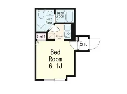 MIDCUBE中台(ワンルーム/2階)の間取り写真