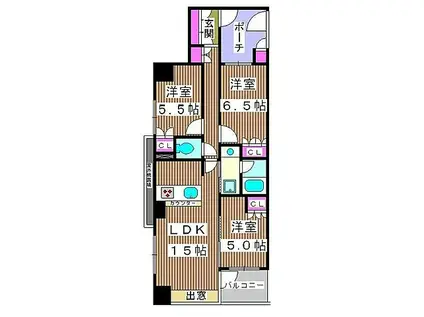 藤和シティホームズ板橋仲宿(3LDK/15階)の間取り写真