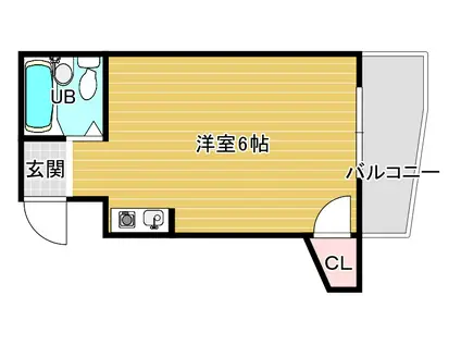 ラフォーレ新今宮(ワンルーム/6階)の間取り写真