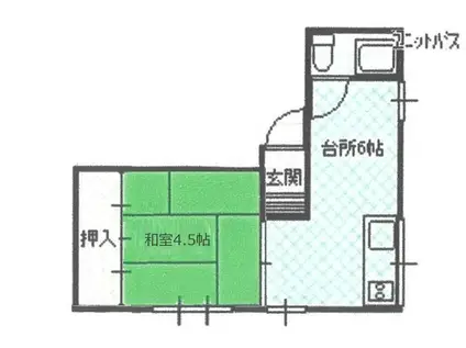 エステート小林A棟(1DK/2階)の間取り写真