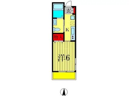 ヒューマンパレス南流山VII A棟(1K/1階)の間取り写真