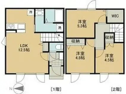 メゾンN18(3LDK/1階)の間取り写真