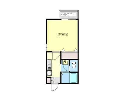 ボヌールS(1K/1階)の間取り写真