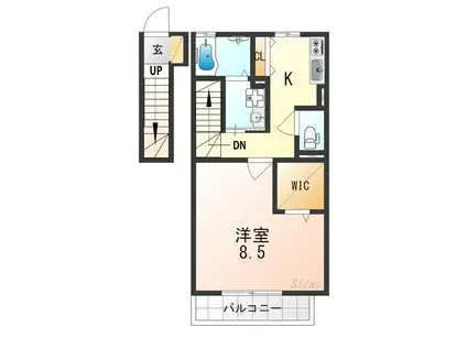 アマテラス(1K/2階)の間取り写真