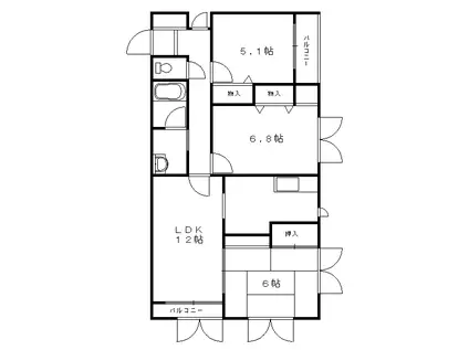 アーバンコート西台(3LDK/2階)の間取り写真