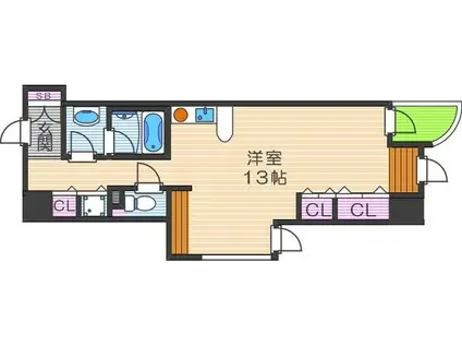 松下善ビル(1DK/2階)の間取り写真