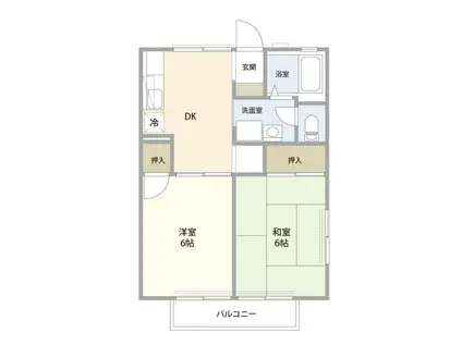 エステートパレス高州(2DK/1階)の間取り写真
