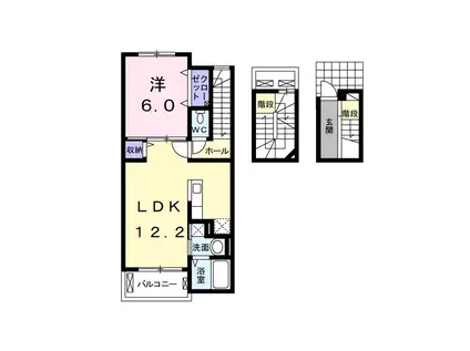 ヴィラ・マウントワン上東(1LDK/3階)の間取り写真