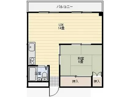 ソリッソ有馬(1LDK/2階)の間取り写真