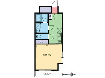 フレール幸町(1K/3階)の間取り写真