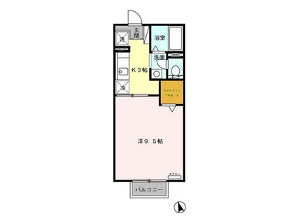 クレールカルチェV(1K/2階)の間取り写真