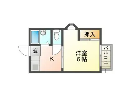 コスモハイツホクユー(1K/2階)の間取り写真